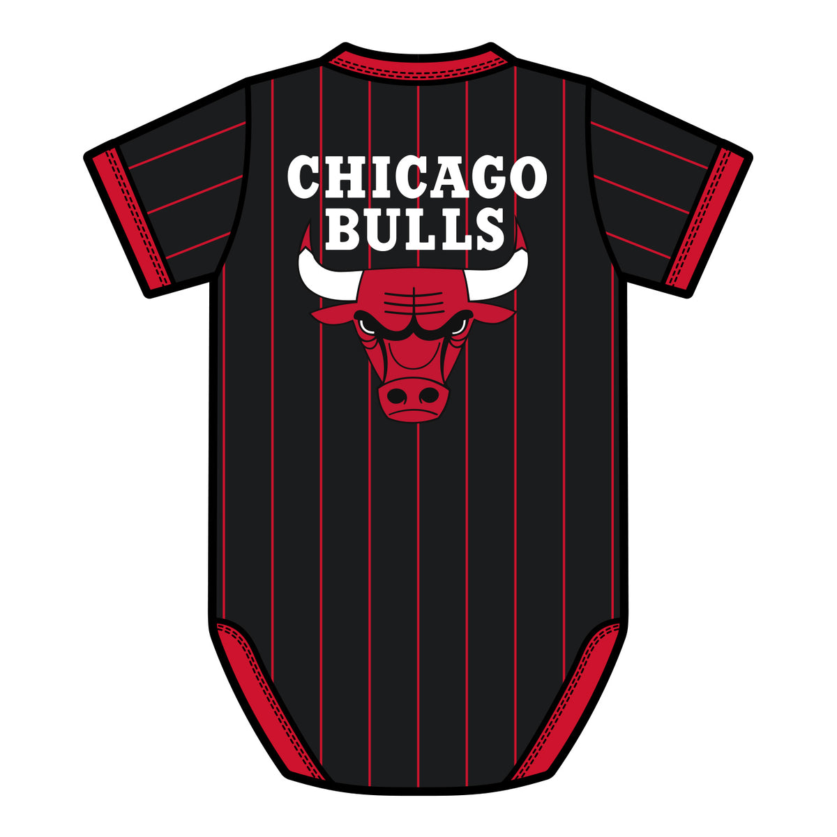 Newborn Chicago Bulls 1966 Statement Onesie in Red and Black - Back View
