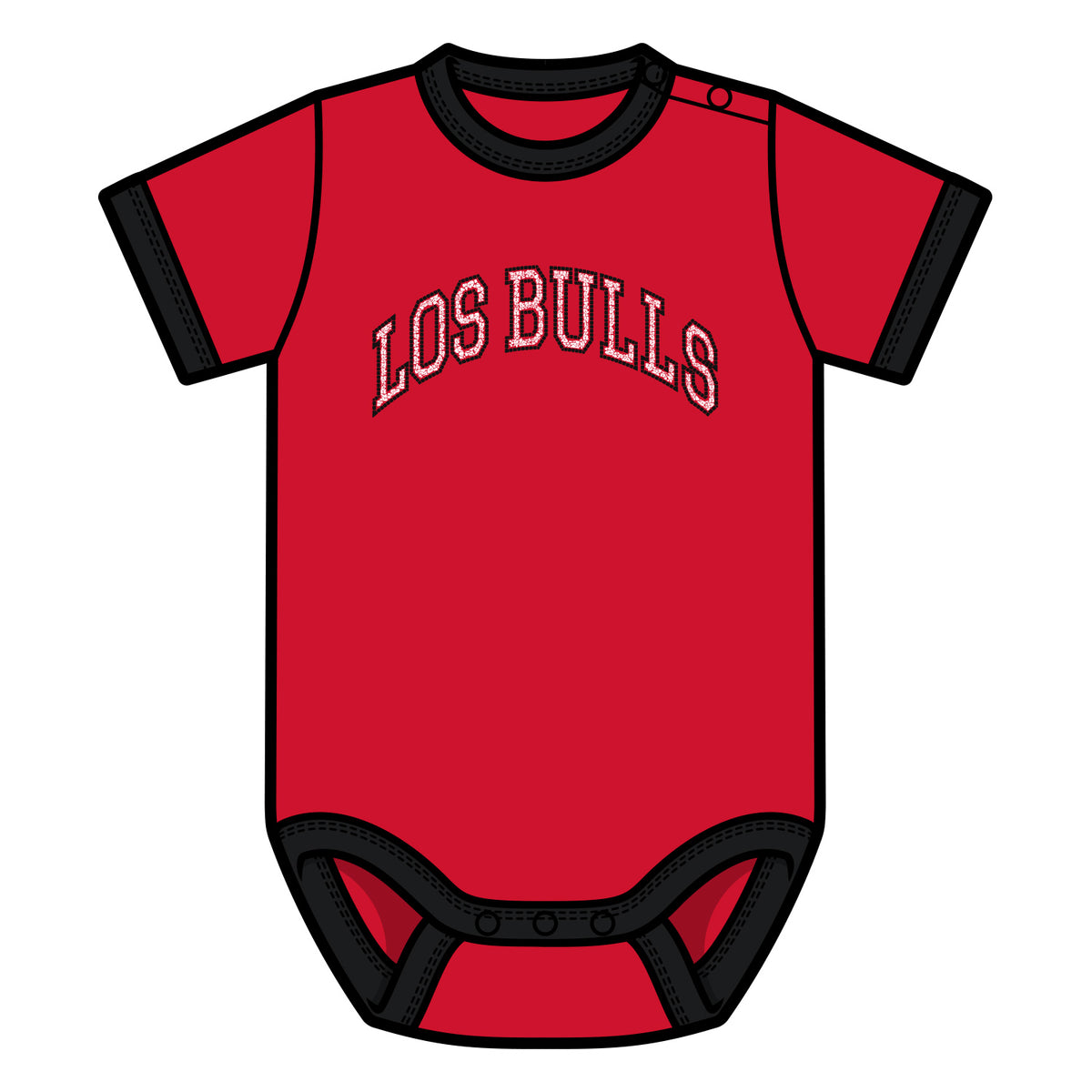 Newborn Chicago Bulls 1966 Los Bulls 2026-27 Onesie  in Red - Front View
