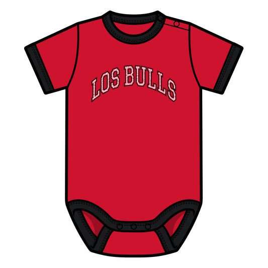 Newborn Chicago Bulls 1966 Los Bulls 2026-27 Onesie  in Red - Front View