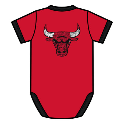 Newborn Chicago Bulls 1966 Los Bulls 2026-27 Onesie in Red - Back view