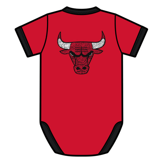 Newborn Chicago Bulls 1966 Los Bulls 2026-27 Onesie  in Red - Front View