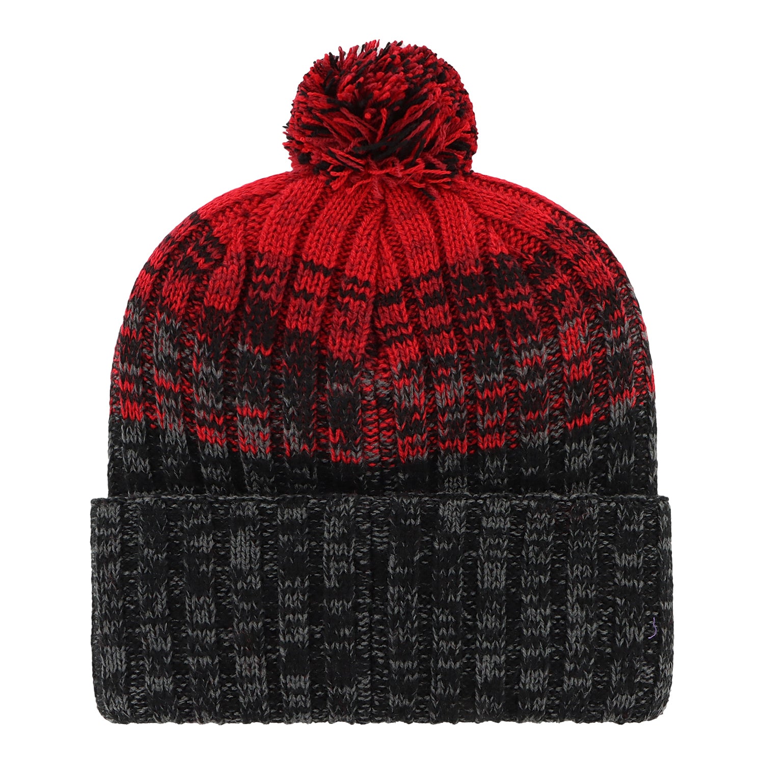 Youth Chicago Bulls 47 Brand  Cascade Cuff Pom Knit In Red & Black - Back View