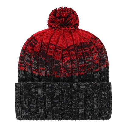 Youth Chicago Bulls 47 Brand  Cascade Cuff Pom Knit In Red & Black - Back View