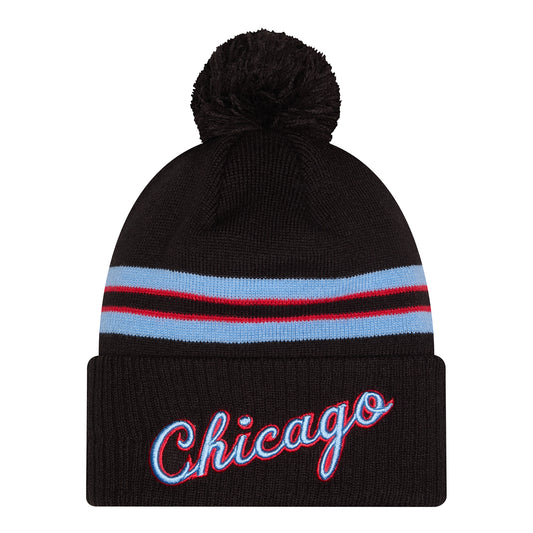 Youth 2025-26 City Edition Chicago Bulls New Era knit in Black - Front View