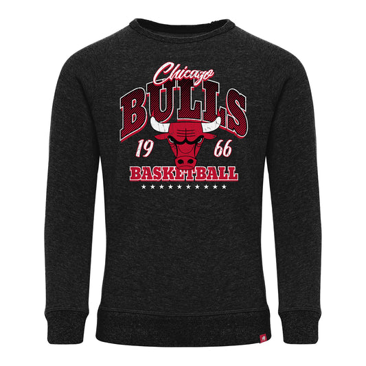 Chicago Bulls Sportiqe Harmon Black Crewneck Sweatshirt - front view