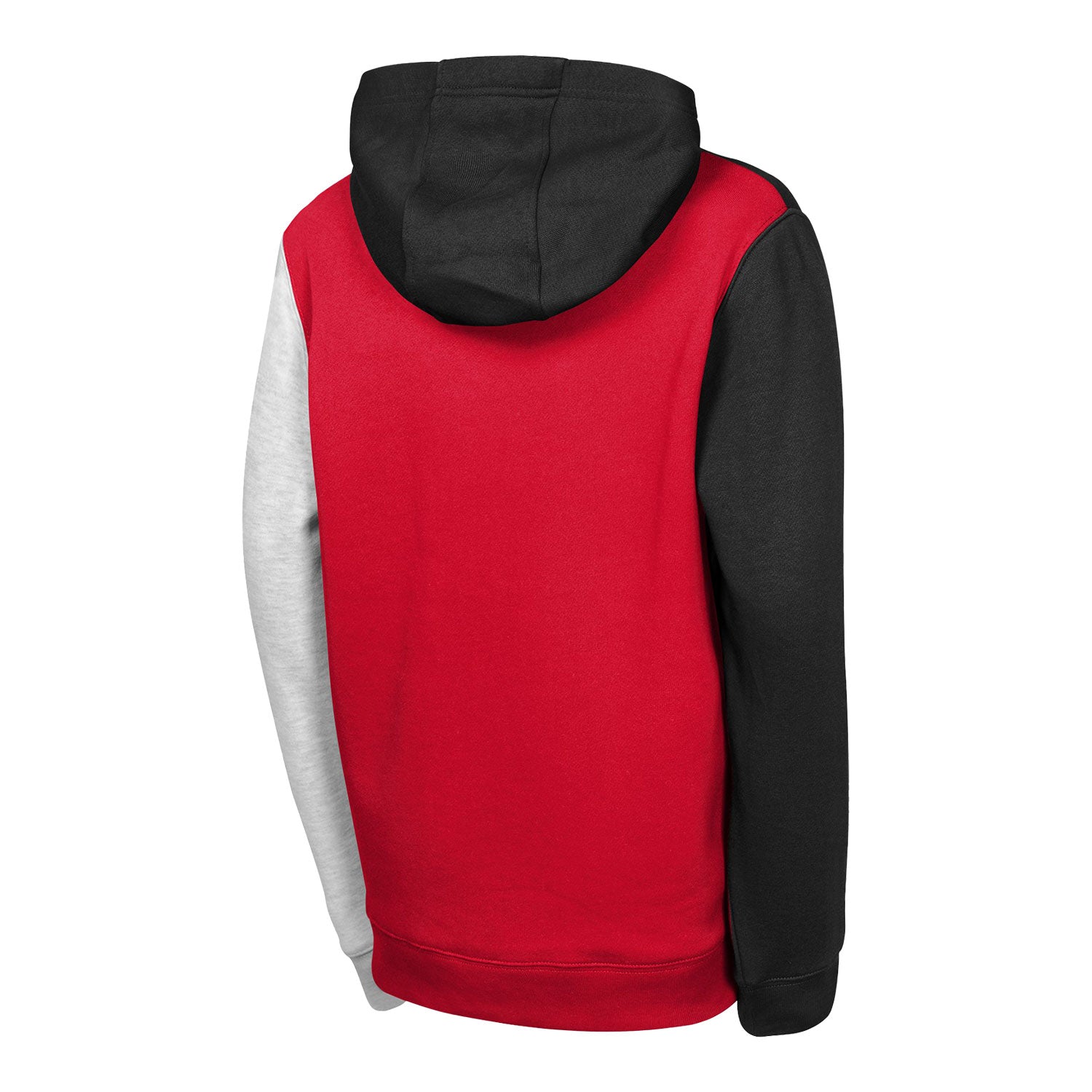 Youth Chicago Bulls Outerstuff Splash Pullover Hooded Sweatshirt In Black, Red & White - Back View