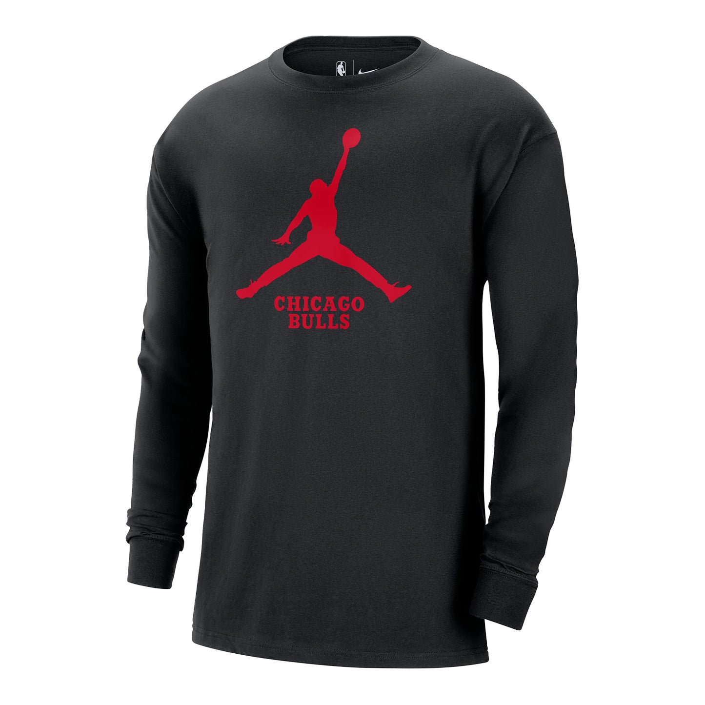 Chicago Bulls Nike Long Sleeve Practice T-Shirt - Black - Mens