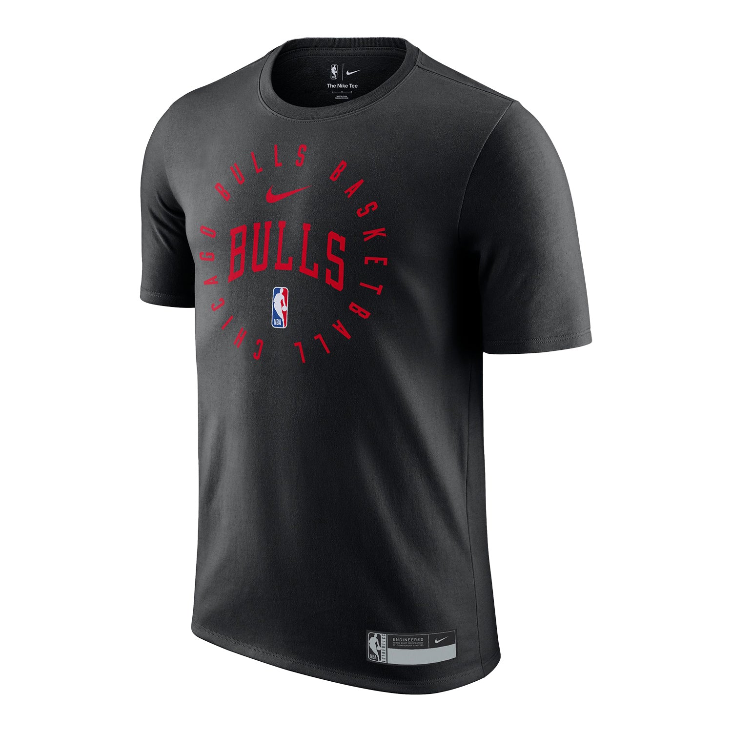 Youth Chicago Bulls Nike Practice Circle T-Shirt In Black - Front View