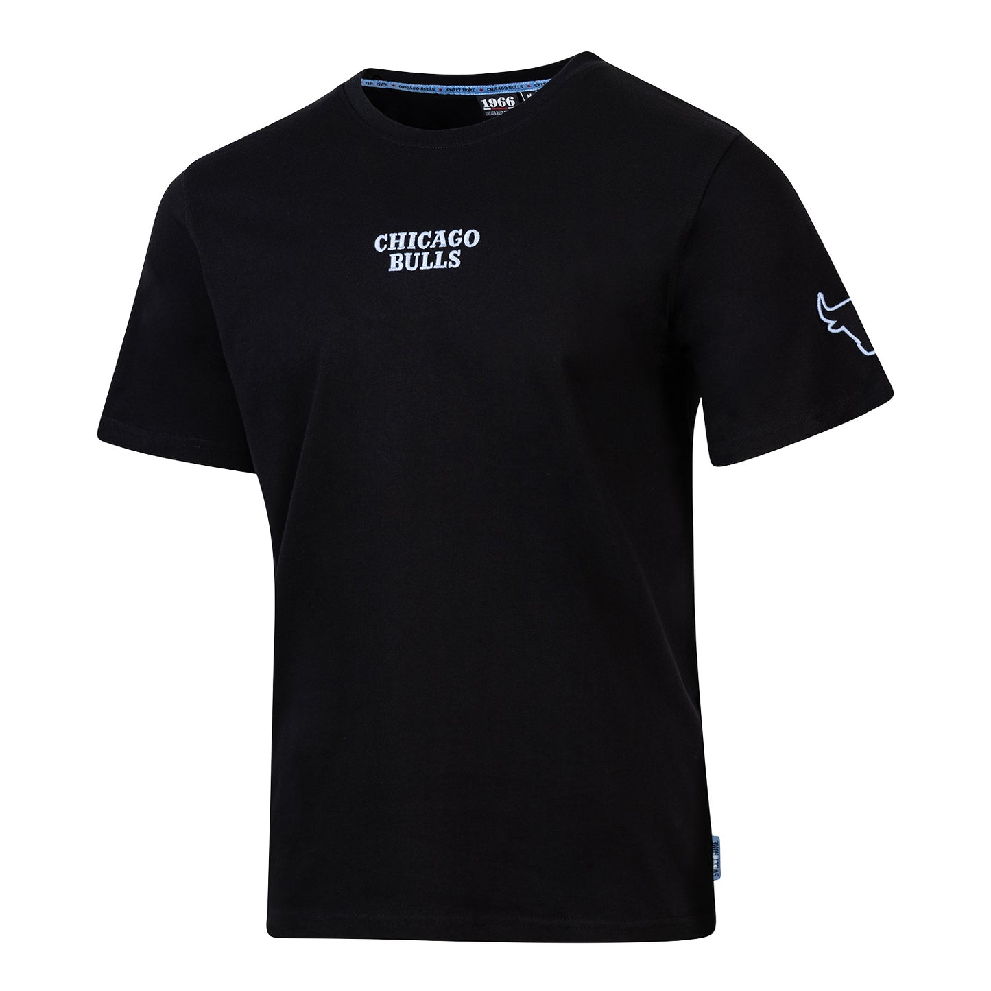 Youth Chicago Bulls 1966 City Edition Black Out Stars T-Shirt in Black - Front View