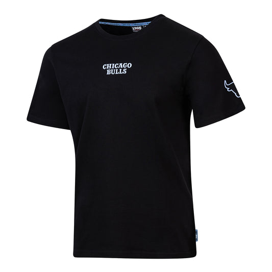 Youth Chicago Bulls 1966 City Edition Black Out Stars T-Shirt in Black - Front View