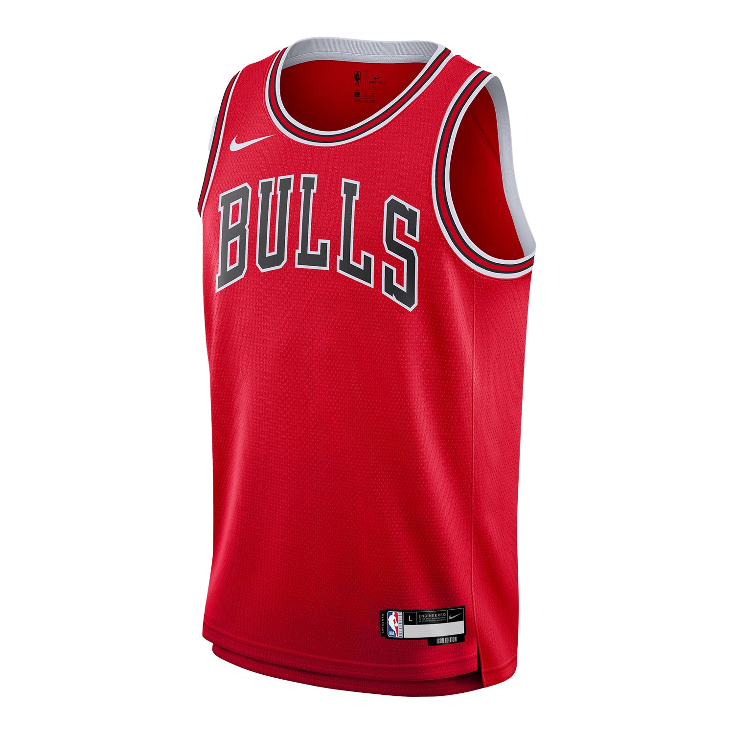 Chicago Bulls Youth Personalized Nike Icon Swingman Jersey - red (front view)