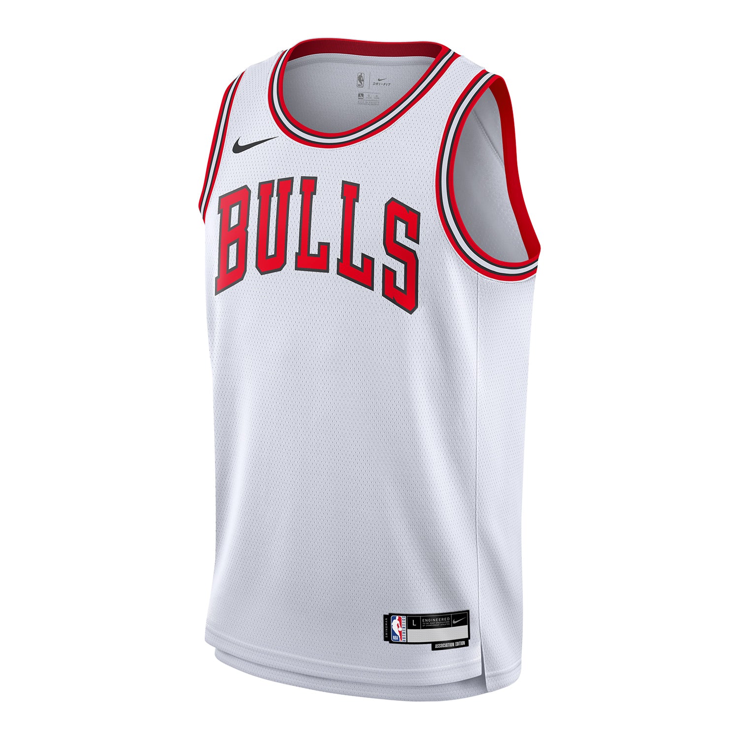 Chicago Bulls Youth Personalized Nike Association Swingman Jersey - white (front view)