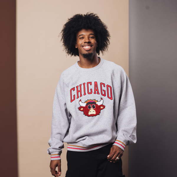 sudo／bullsスウェット Chicago Bulls Mitchell & Ness Head Coach Colorblock Crewneck