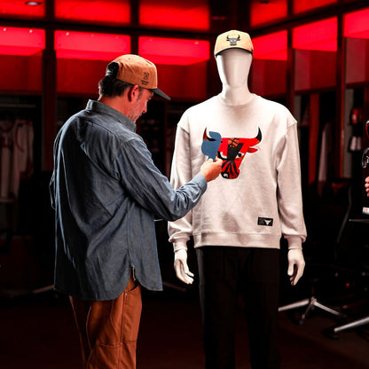 Chicago Bulls x MCA Logo Crewneck Sweatshirt on mannequin 