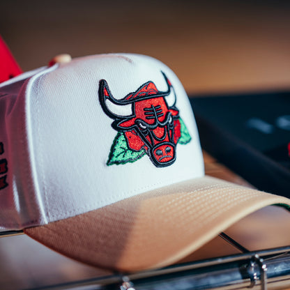 Chicago Bulls Mitchell & Ness Derrick Rose Tan Pro Crown Snapback - Front Right View