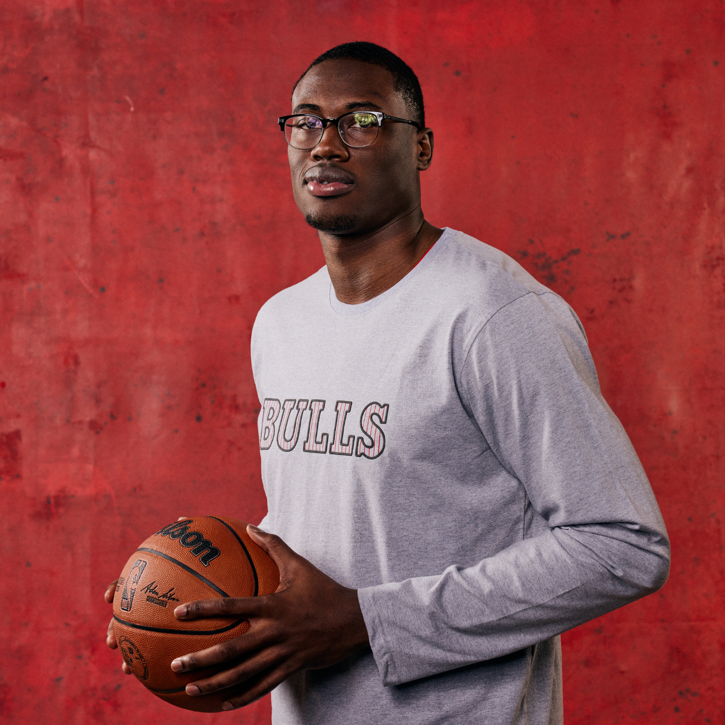 Chicago Bulls 1966 Statement Pinstripe Logo Long-Sleeve T-Shirt