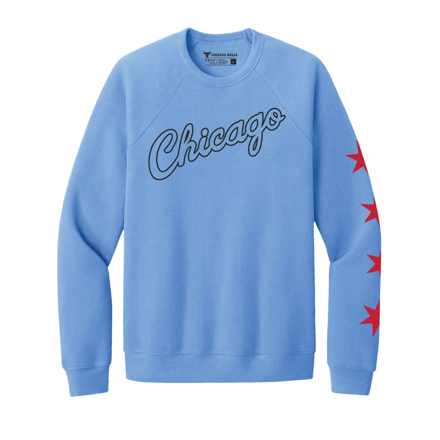 2025-26 City Edition Chicago Bulls Crewneck Sweatshirt in Blue - Front View