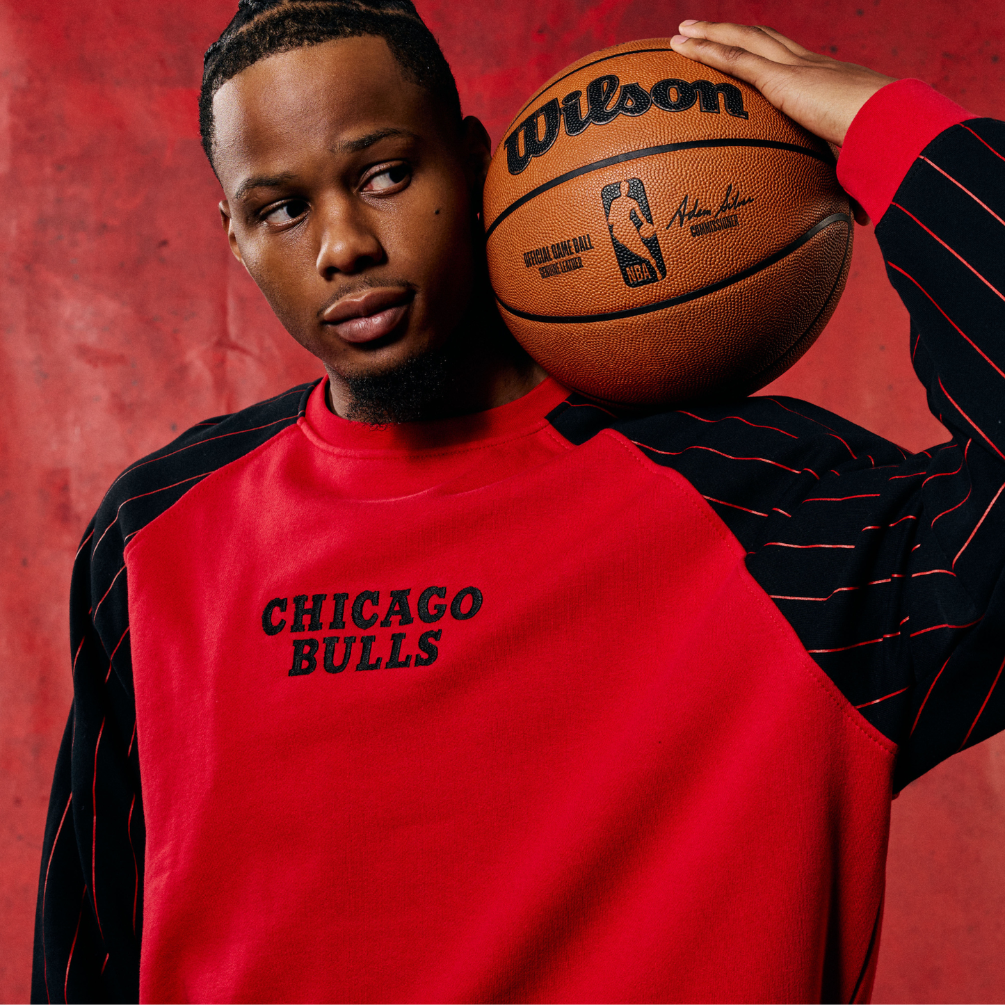 Chicago Bulls 1966 Statement Pinstripe Crewneck Sweatshirt