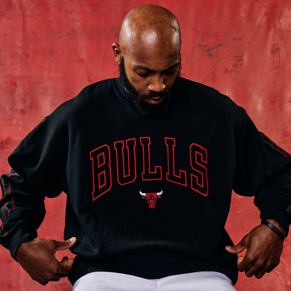 Chicago Bulls 1966 Statement Pinstripe Tapered Crewneck