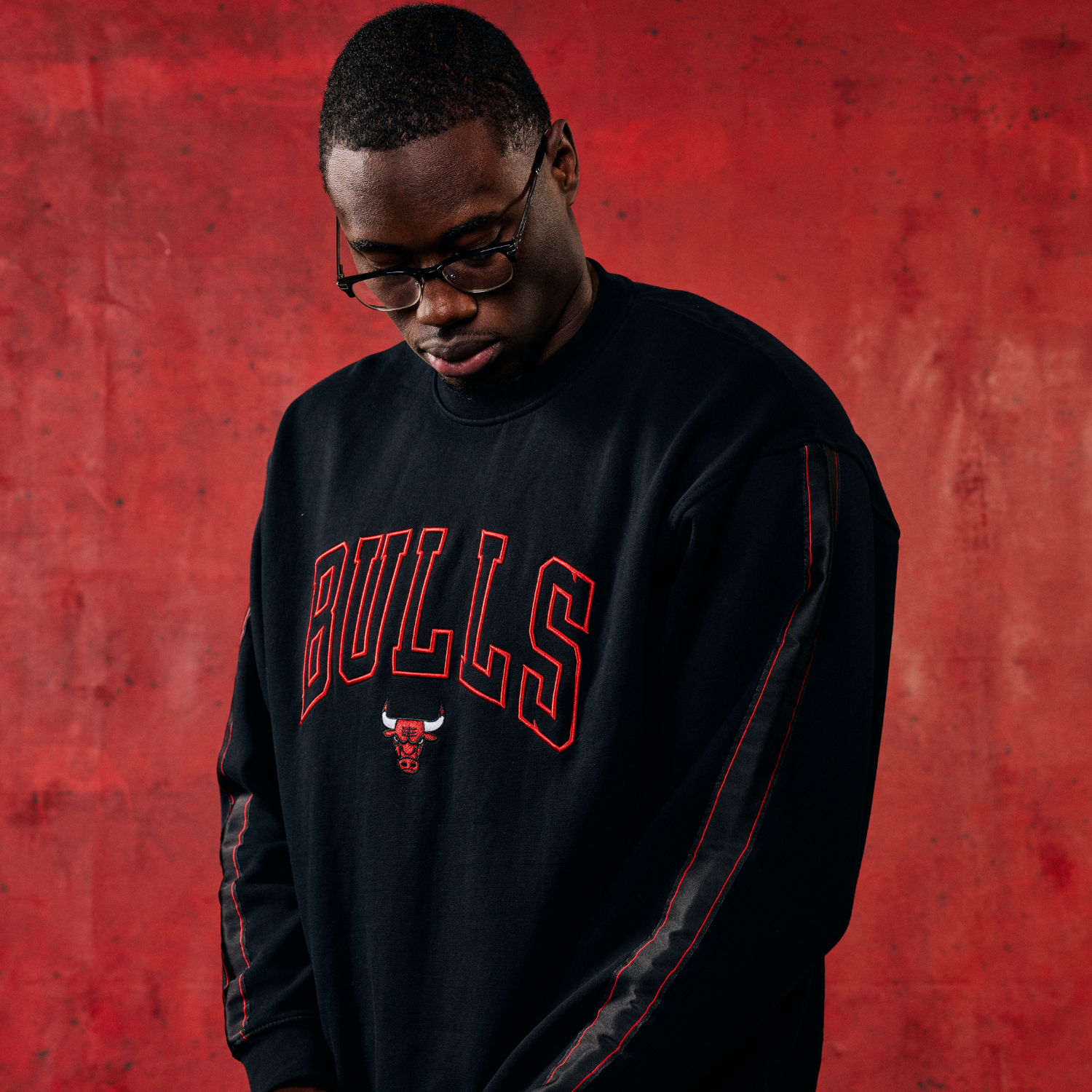 Chicago Bulls 1966 Statement Pinstripe Tapered Crewneck