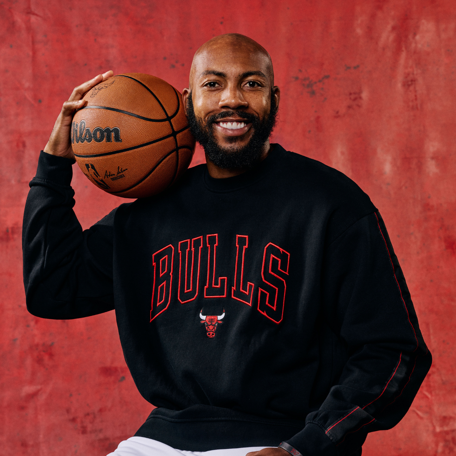 Chicago Bulls 1966 Statement Pinstripe Tapered Crewneck