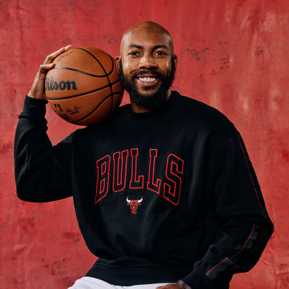 Chicago Bulls 1966 Statement Pinstripe Tapered Crewneck